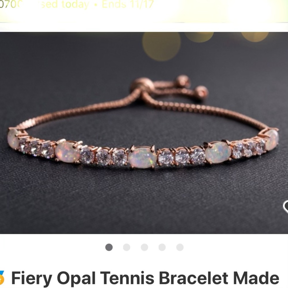 11.00 CTTW Opal Tennis Bracelet Swarovski Crystals - Picture 6 of 6